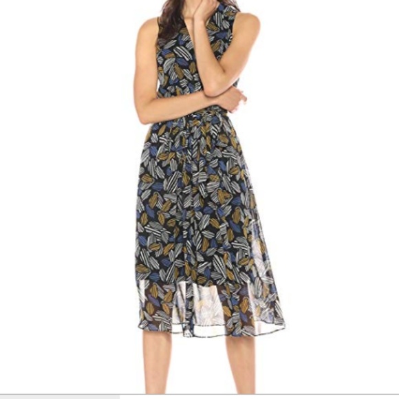 anne klein printed midi dress
